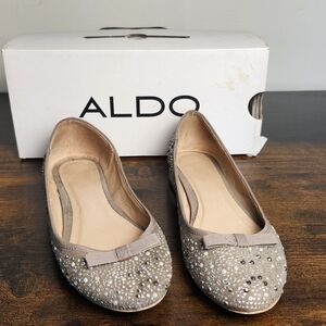 ALDO Women's Sparkling Gray Flats